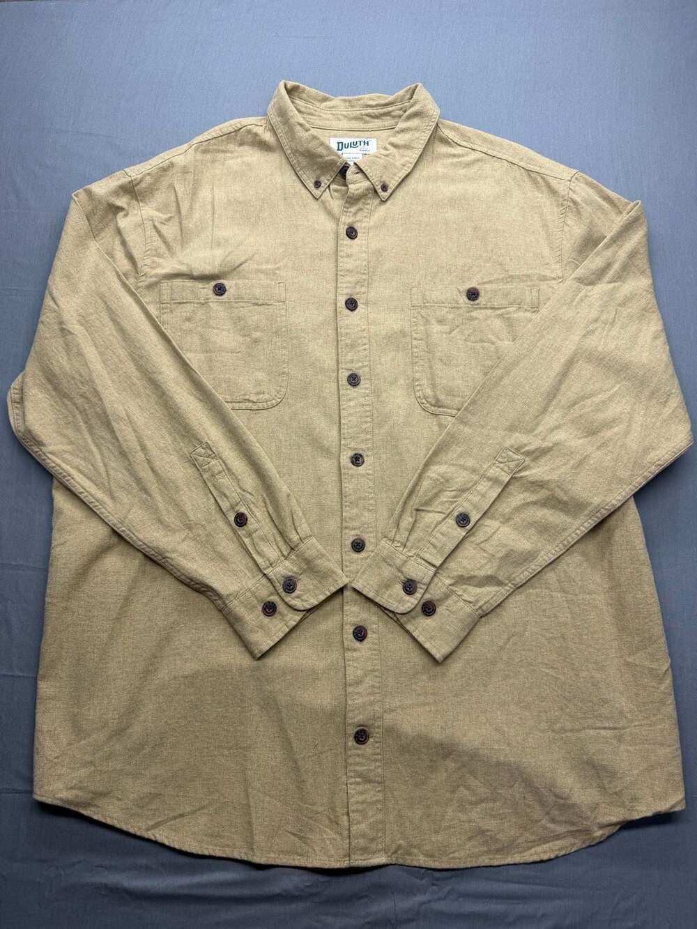 Men's Duluth Trading Co. Free Swingin' Flannel Solid Shirt, 2XL Tall